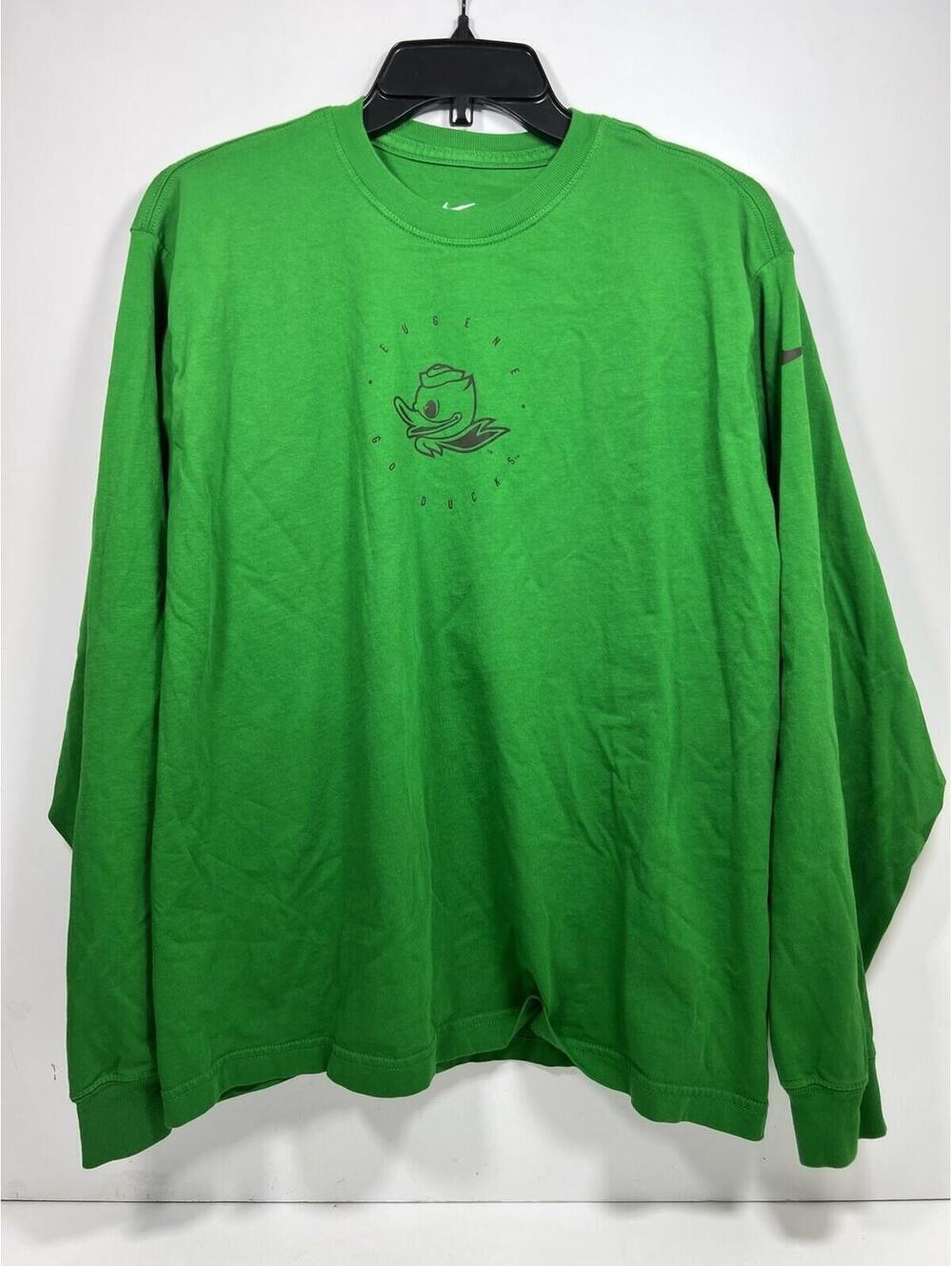 The Nike Tee Loose Fit Women Sz XL Oregon Ducks Long Sleeve Green Shirt